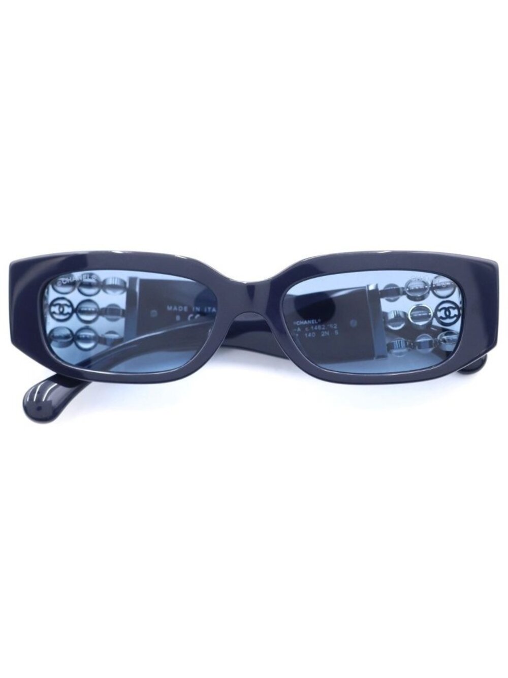 Chanel CC Logo Oval Shape Sunglasses Navy Eyewear